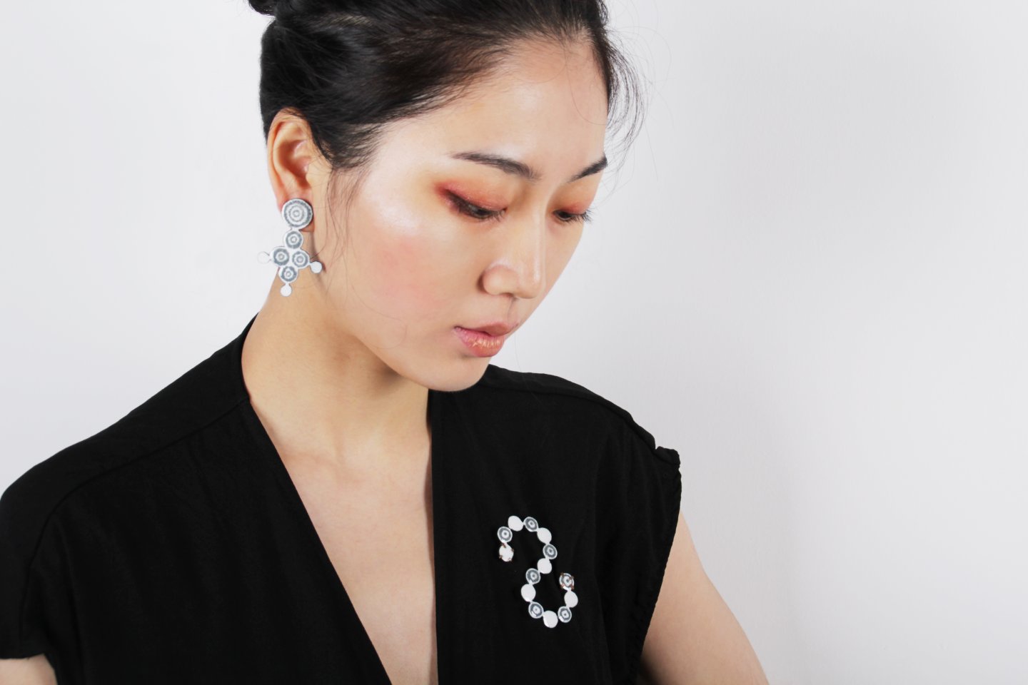 Pearl Grain Brooch,Earrings Copper, Enamel 90*80*1mm 50*20*1mm 55*25*1mm 2018